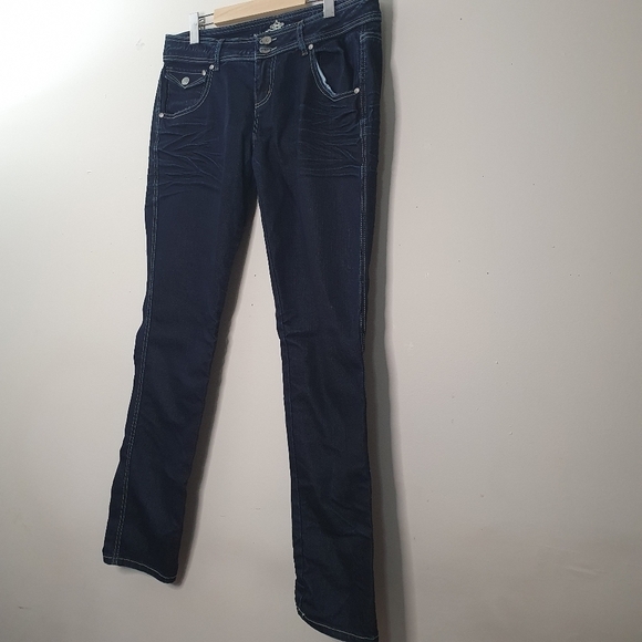 Almost Famous Straight Blue Jeans Size 13 - Picture 3 of 9
